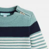 Baby boys' green striped knitted jumper