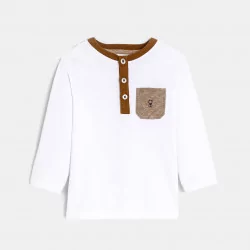 Baby boys' white long sleeve T-shirt