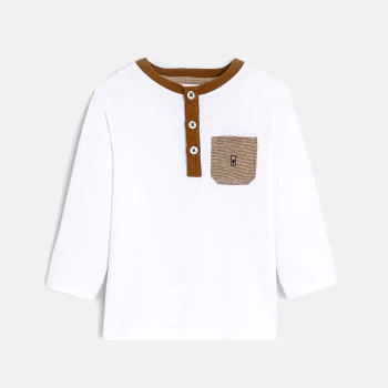 Baby boys' white long sleeve T-shirt