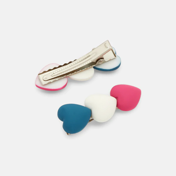 Girls' pink heart hair clips (2-pack)