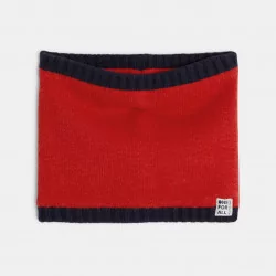 Unisex red knitted snood