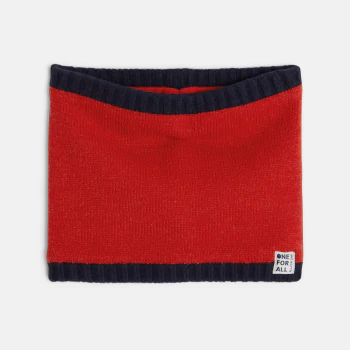 Unisex red knitted snood