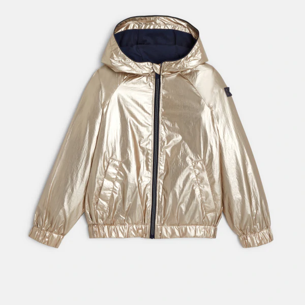 Girl's yellow metallic-effect jacket