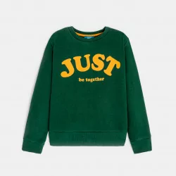 Boys' green sweatshirt with...