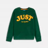 Boys' green sweatshirt with slogan