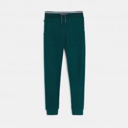 Boys' green fleece jogging bottoms