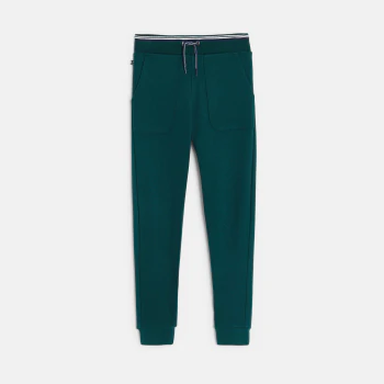 Boys' green fleece jogging bottoms