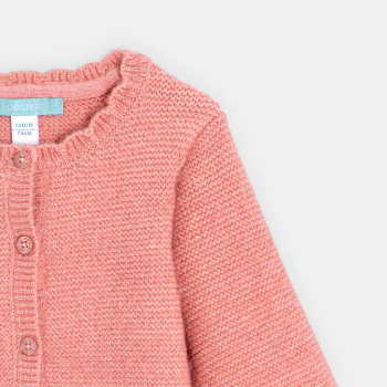 Baby girl's pink sparkly knitted cardigan