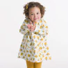 Baby girls' light fleece bird-themed dress and yellow leggings