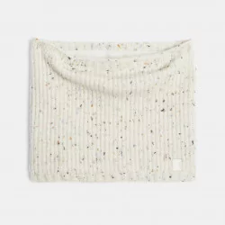 Boy's flecked beige knit snood