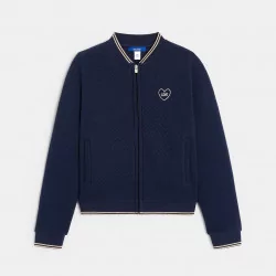 Girls' blue fleece campus sweatshirt