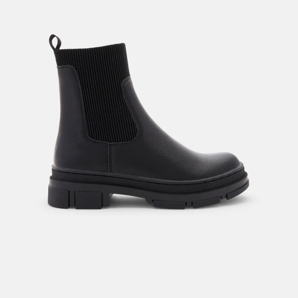 Girls' black notched sole boots