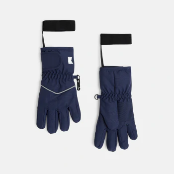 Boys' blue waterproof ski gloves