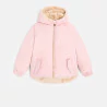 Girls' pink faux fur reversible jacket