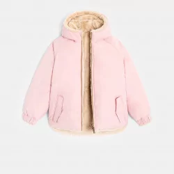 Girls' pink faux fur...