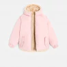 Girls' pink faux fur reversible jacket