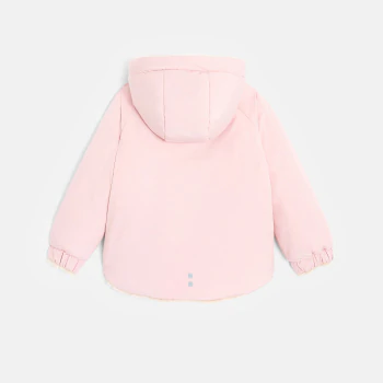 Girls' pink faux fur reversible jacket