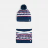 Girls' matching navy blue Scandinavian hat + snood