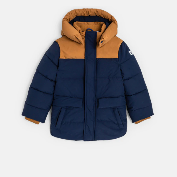 Boys' navy blue hooded jacket