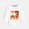 Baby boy white animal detail T-shirt