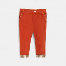 Baby boys' red canvas trousers