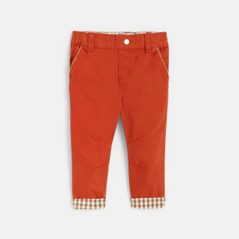 Baby boys' red canvas trousers