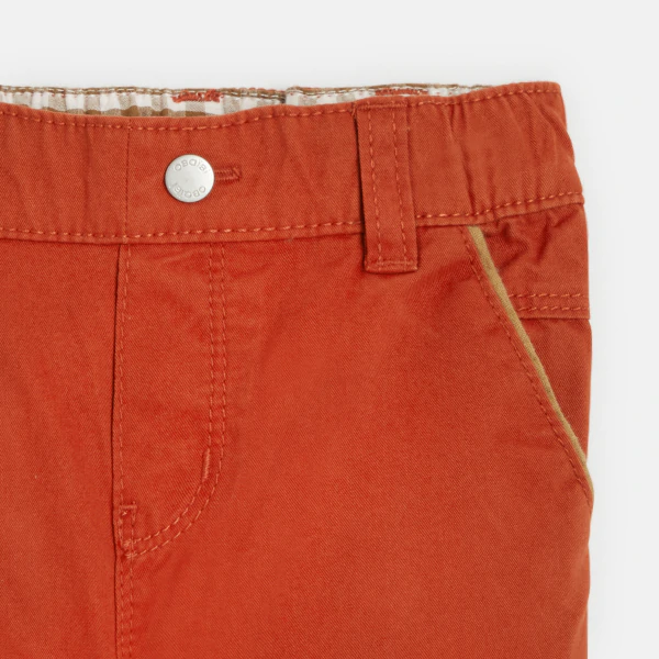 Baby boys' red canvas trousers