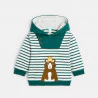 Baby boys' bear-themed striped hoodie