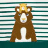 Baby boys' bear-themed striped hoodie