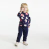 Baby girls' blue floral fleece sweatshirt