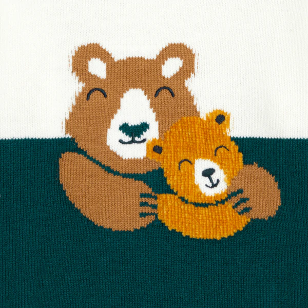 Baby boys' knitted bear-themed jumper