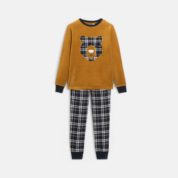 Boys' orange bear-themed 2-piece pyjamas