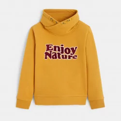 Boys' saffron yellow sweatshirt with slogan