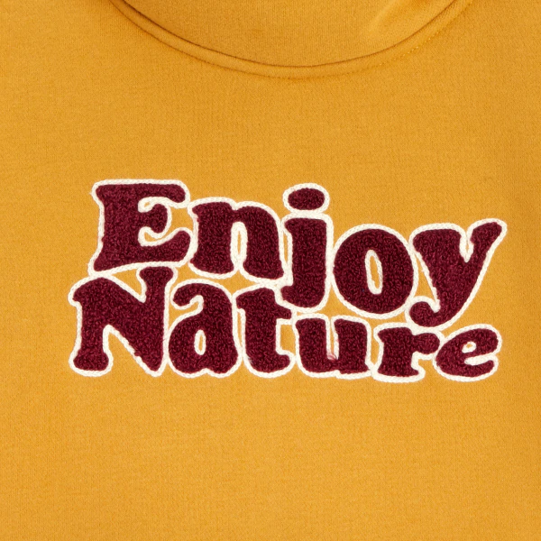 Boys' saffron yellow sweatshirt with slogan