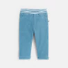 Baby boys' blue fine corduroy trousers with elasticated waist