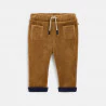 Baby boys' brown corduroy fleece trousers