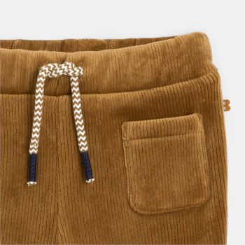 Baby boys' brown corduroy fleece trousers