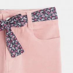 Girls pink velour skinny pants