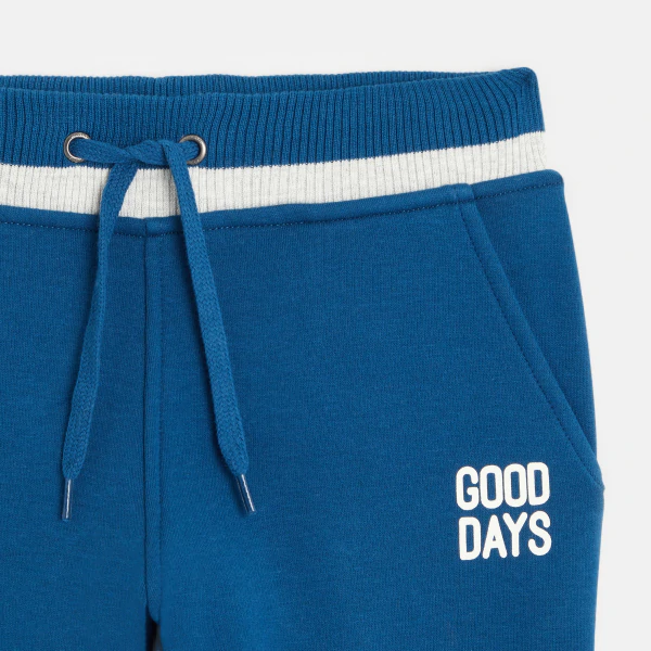 Boys' warm duck blue fleece joggers