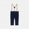 Baby boys' blue corduroy trousers with braces