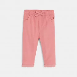 Baby girls' pink corduroy trousers