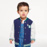 Baby boys' blue two-tone dog print campus-style jacket