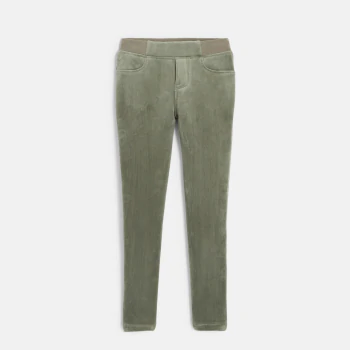 Girls warm khaki corduroy jeggings