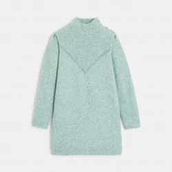 Girls aqua green sweater dress