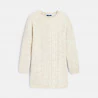 Girls beige cable-knit sweater dress