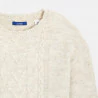 Girls beige cable-knit sweater dress