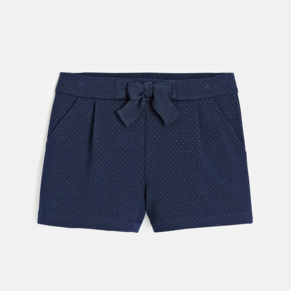 Girls navy-blue polka-dot shorts