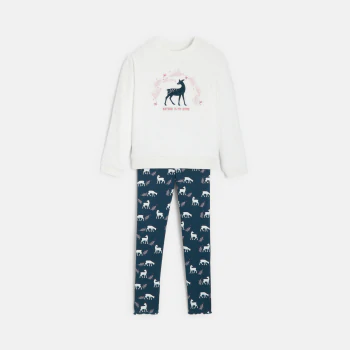 Girls 2-piece ecru pyjamas