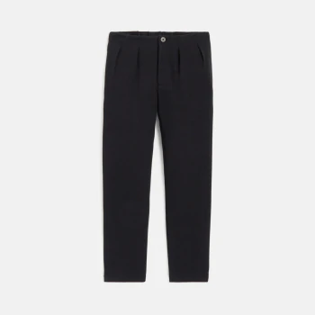 Girls' plain black trousers with darts