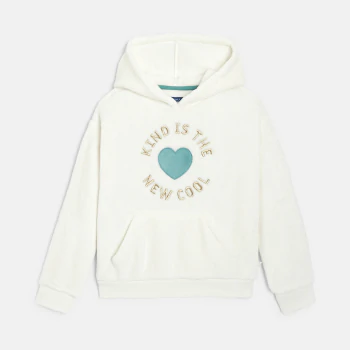 Girls white sweatshirt with a message